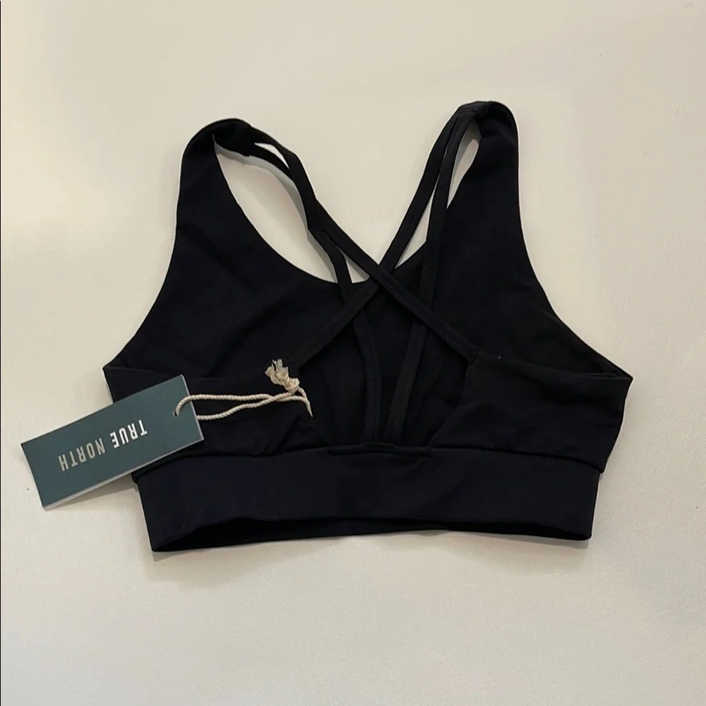True North Black Criss-Cross Sports Bra with Stretchy Band Organic Cotton